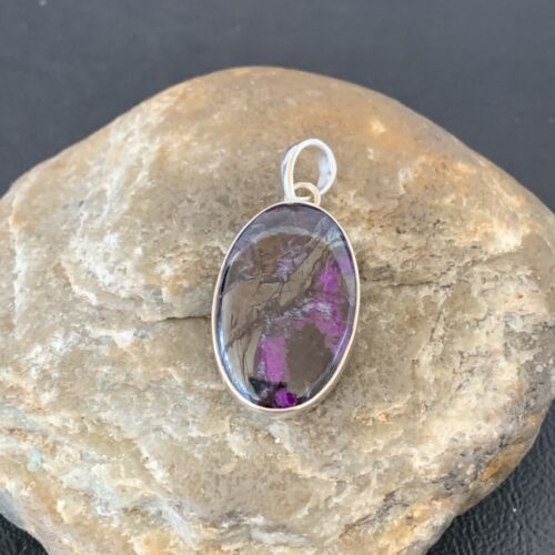 Navajo Purple Sugilite Pendant | Sterling Silver | 1.50" | Authentic Native American Handmade | 10933