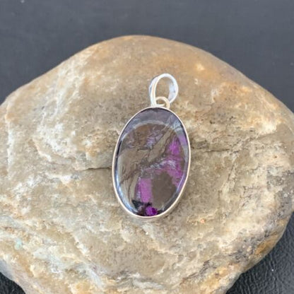 Navajo Purple Sugilite Pendant | Sterling Silver | 1.50" | Authentic Native American Handmade | 10933