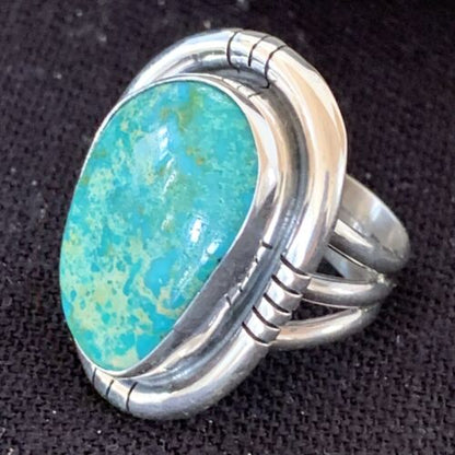 Navajo Royston Turquoise Ring | Sterling Silver | Sz 6.5 | Authentic Native American Handmade | 1493