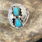 Navajo Kingman Turquoise Multi-Stone Ring | Authentic Native American Sterling Silver | Sz 11 | 14175
