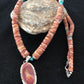 Navajo Sterling Silver Turquoise Spiny Oyster Bead Necklace Pendant | Southwestern Native American