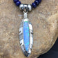 Native American Lapis Opal Pendant Necklace & Earring Set | Sterling Silver | 21" | Navajo Handmade