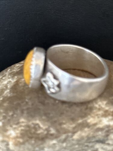 Southwestern Navajo Yellow Bumble Bee Jasper Ring | Sterling Silver | Sz 7 | 14266
