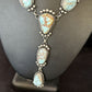 Navajo Golden Hills Turquoise Lariat Necklace | Sterling Silver | Authentic Native American Handmade | 14407