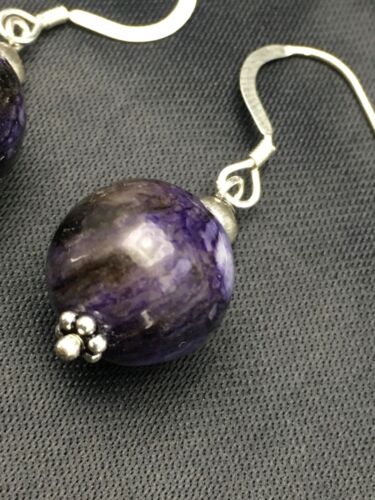 Southwestern Denim Lapis Bead Earrings | Sterling Silver | 1" | 2804