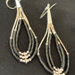 Native American Sterling Silver Heishi Dangle Black Onyx Pendant | 2" Tube | Navajo