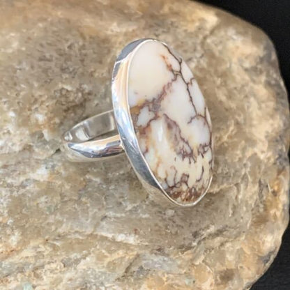 Navajo Wild Horse Turquoise Ring | Sterling Silver | Sz 7.5 | Authentic Native American Handmade | 10491