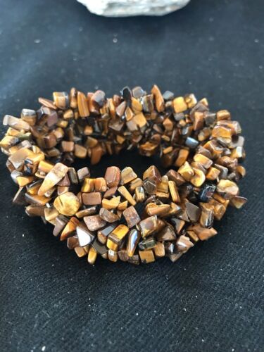 Men's Navajo Stretch Tigers Eye Stone Bracelet | Authentic Native American - Masha USA