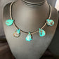 Navajo Teardrop Blue Turquoise Necklace | Sterling Silver Pearls | 20" | 13960