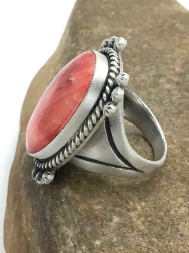 Navajo Spiny Oyster Ring | Sterling Silver | Sz 10.75 | Authentic Native American Handmade | 3050