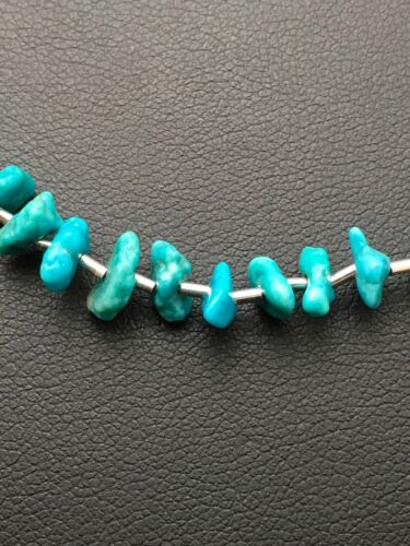 Navajo Blue Nugget Turquoise Heishi Necklace | Sterling Silver | 19" | Authentic Native American Handmade | 8959