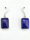 Southwestern Navajo Lapis Dangle Earrings | Sterling Silver | 0.75" | 1330