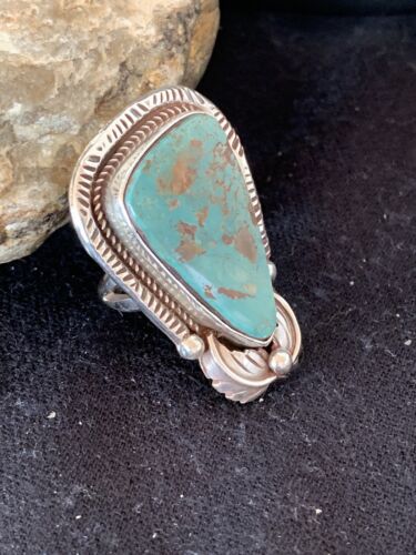 Southwestern Navajo Blue Royston Turquoise Ring | Sterling Silver | Sz 9 | 552