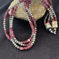 Navajo Purple Spiny Oyster Necklace | 3 Strand | Sterling Silver | 22" | Authentic Native American Handmade | 467