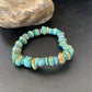 Men's Women's Stretch Bracelet | Blue Green Turquoise Stone | 7" | 11823