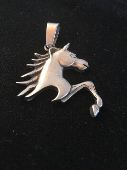 Native American Navajo Horse Head Pendant | Sterling Silver | 2" | 3610