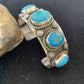 Navajo Sterling Silver Blue Kingman Turquoise Cuff Bracelet | 5 Stones | Authentic Native American Handmade | 863