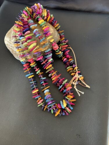 Native American Santo Domingo Mixed Color Shell Bead Necklace | 34" | 12002 - Masha USA