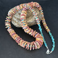 Navajo Purple Spiny Oyster & Turquoise Necklace | Sterling Silver | Authentic Native American | 28" | 14624