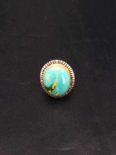 Royston Turquoise Navajo Ring | Sterling Silver | Sz 6.75 | Authentic Native American Handmade | 2654