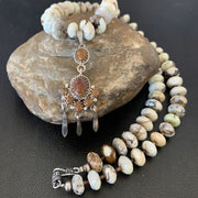 Navajo Multi-Stone Turquoise Pendant Necklace | Sterling Silver | Authentic Native American Handmade | 12386