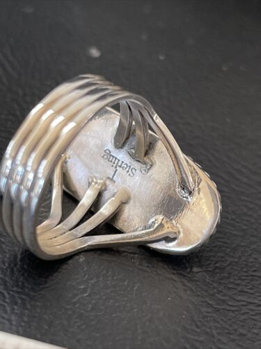 Southwestern Navajo Wild Horse Turquoise Ring | Sterling Silver | Sz 11 | 01878