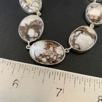 Navajo Wild Horse Turquoise Lariat Necklace Pendant | Sterling Silver | Authentic Native American Handmade | 10704 - Masha USA