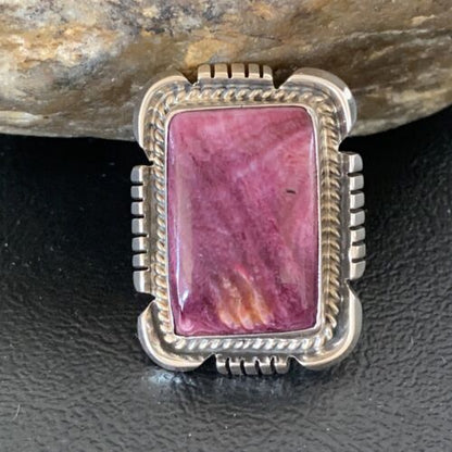 Native American Navajo Purple Spiny Oyster Ring | Sterling Silver | Sz 5 | 1772