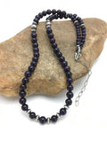 Navajo | Purple Sugilite | Round Bead Necklace | Sterling Silver | Authentic Native American Handmade | 22" | 8110