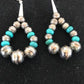 Navajo Turquoise Bead Earrings | Sterling Silver | Stamped | Native American | 10202