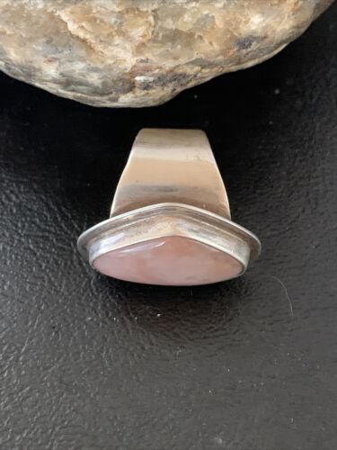 Navajo Old Pawn Pink Rose Quartz Ring | Sterling Silver | Sz 6 | Authentic Native American Handmade | 10834