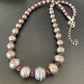 Navajo Pearl Purple Spiny Oyster Bead Necklace | Sterling Silver | Hand Stamped | Authentic Native American Jewelry | Single Strand | 11877