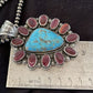 Navajo Purple Spiny Oyster & Turquoise Pendant Necklace | Sterling Silver | Authentic Native American Handmade | 01117