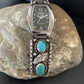 Vintage Navajo Sterling Silver Watch Tips | Old Pawn Blue Turquoise Band | Authentic Native American Jewelry