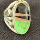 Native American Gaspeite, Onyx & Opal Inlay Ring | Sterling Silver | Sz 7 | 01488
