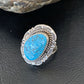 Southwestern Navajo Blue Kingman Turquoise Ring | Sterling Silver | Sz 7 | 12958