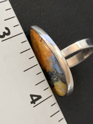 Southwestern Navajo Yellow Bumble Bee Jasper Ring | Sterling Silver | Sz 7 | 11553