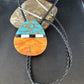 Men's Santo Domingo Bolo Tie | Turquoise Spiny Oyster | Sterling Silver Tips | Native American Handmade | 14632