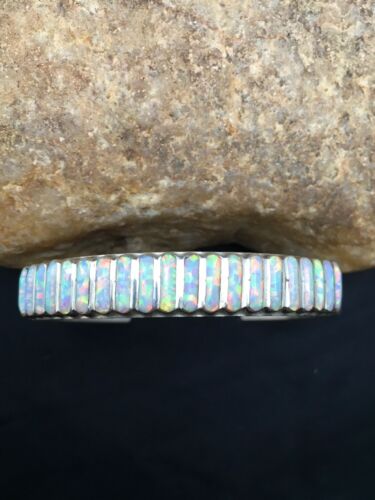 Native American Zuni Opal Bracelet | Sterling Silver | Authentic Handmade | 4393