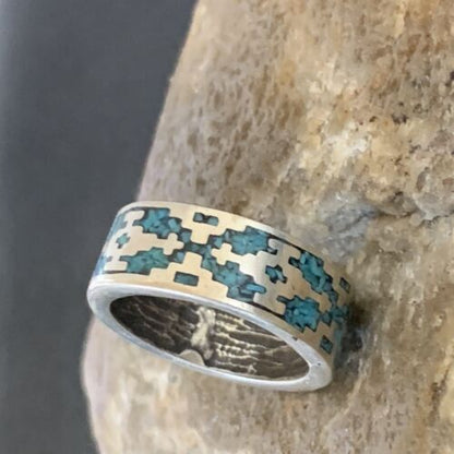 Navajo Women's Turquoise Ring | Sterling Silver | Sz 5 | Authentic Native American Handmade | 12467