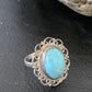 Southwestern Old Pawn Navajo Blue Turquoise Ring | Sterling Silver | Sz 5 | Authentic Native American Handmade | 10781