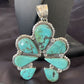 Navajo Blue Turquoise Naja Pendant Necklace | Authentic Native American Sterling Silver | 11356