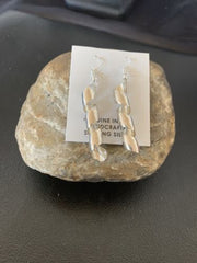 Navajo Stamped Sterling Silver Swirl Earrings Set | Authentic Native American Handmade | 11625