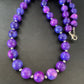 Navajo Pearls Purple Sugilite Bead Necklace | Sterling Silver | Authentic Native American Handmade | 20" | 11805