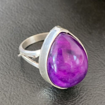 Native American Women's Navajo Purple Sugilite Ring | Sterling Silver | Sz 9 | 10862