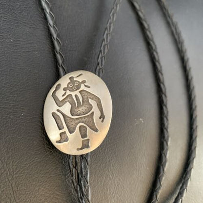 Native American Men's Bolo Tie | Hopi Kokopelli | Sterling Silver | 13760
