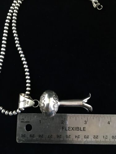 Navajo Sterling Silver Naja Necklace Pendant | 3" | Authentic Native American Handmade | 10046