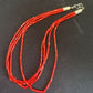 Native American Red Stabilized Coral Tubes Necklace | Sterling Silver | 18" | 1749