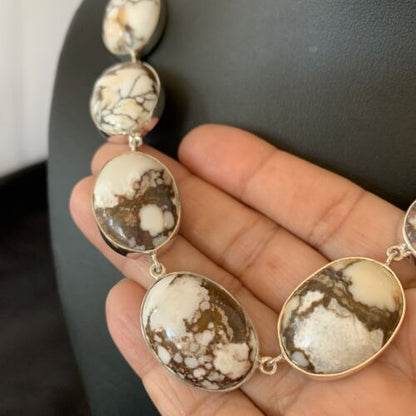 Navajo Wild Horse Turquoise Lariat Necklace Pendant | Sterling Silver | Authentic Native American Handmade | 10704 - Masha USA