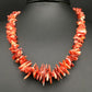 Navajo Red Spiky Spiny Oyster Necklace | Sterling Silver | Authentic Native American | 18" | 4772